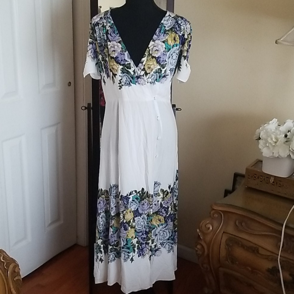 NWT Free People Ivory Floral Dress - Picture 4 of 8